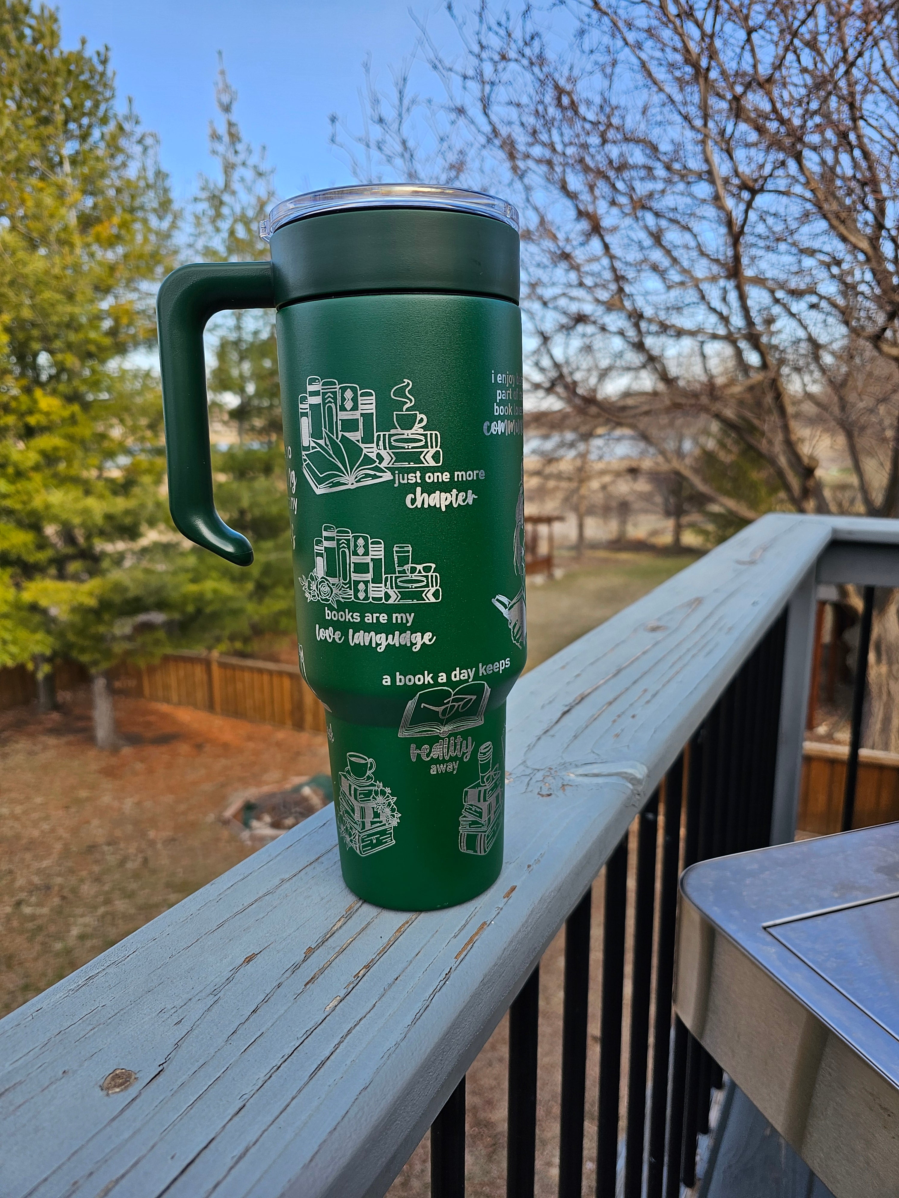 Book Lovers Themed Laser Engraved Tumbler
